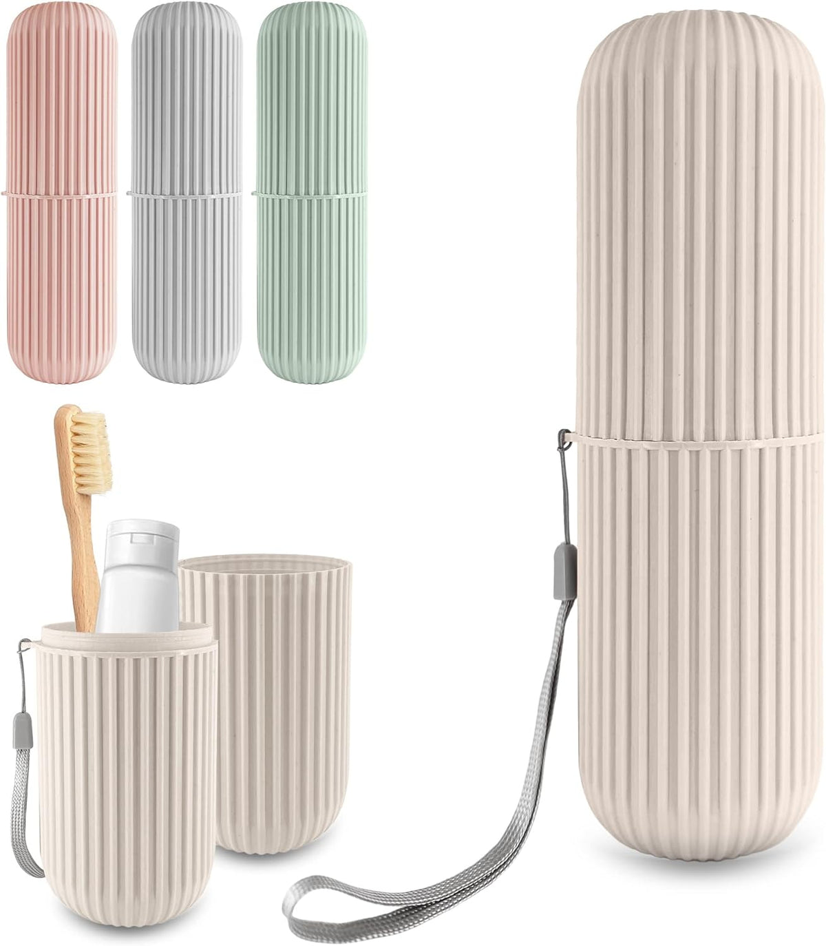 Portable Toothbrush & Toothpaste Holder Case | Travel Storage Box with Cup Function