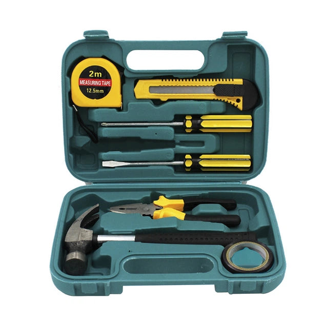 8 PCS Professional Tool Set with Storage Box | YL-8009A Model | Durable Home Repair & DIY Toolkit | Organized Plastic Storage Box