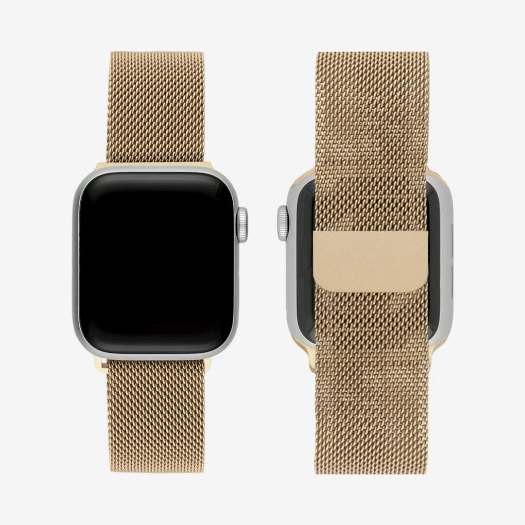 Gold | Apple Watch Milanese Magnetic Loop Strap | Stainless Steel Band | 42mm / 44mm / 45mm