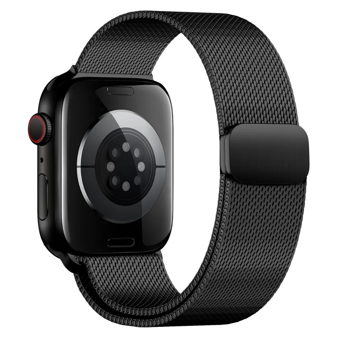 Black | Apple Watch Milanese Magnetic Loop Strap | Stainless Steel Band | 42mm / 44mm / 45mm