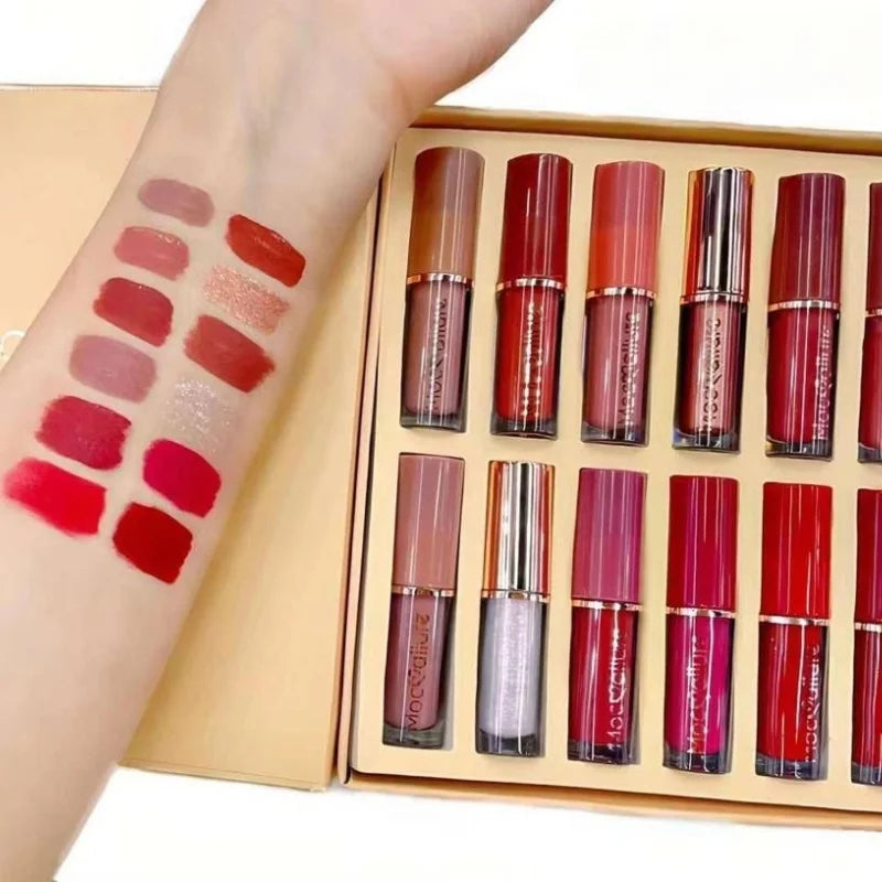 12 Pcs Mocallure Matte Liquid Lipstick Set | High-Pigment, Waterproof & Long-Lasting