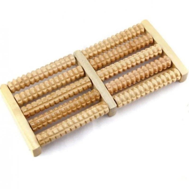 Wooden Foot Roller Massager | Manual Reflexology Therapy Tool for Pain Relief, Stress Relaxation & Foot Care