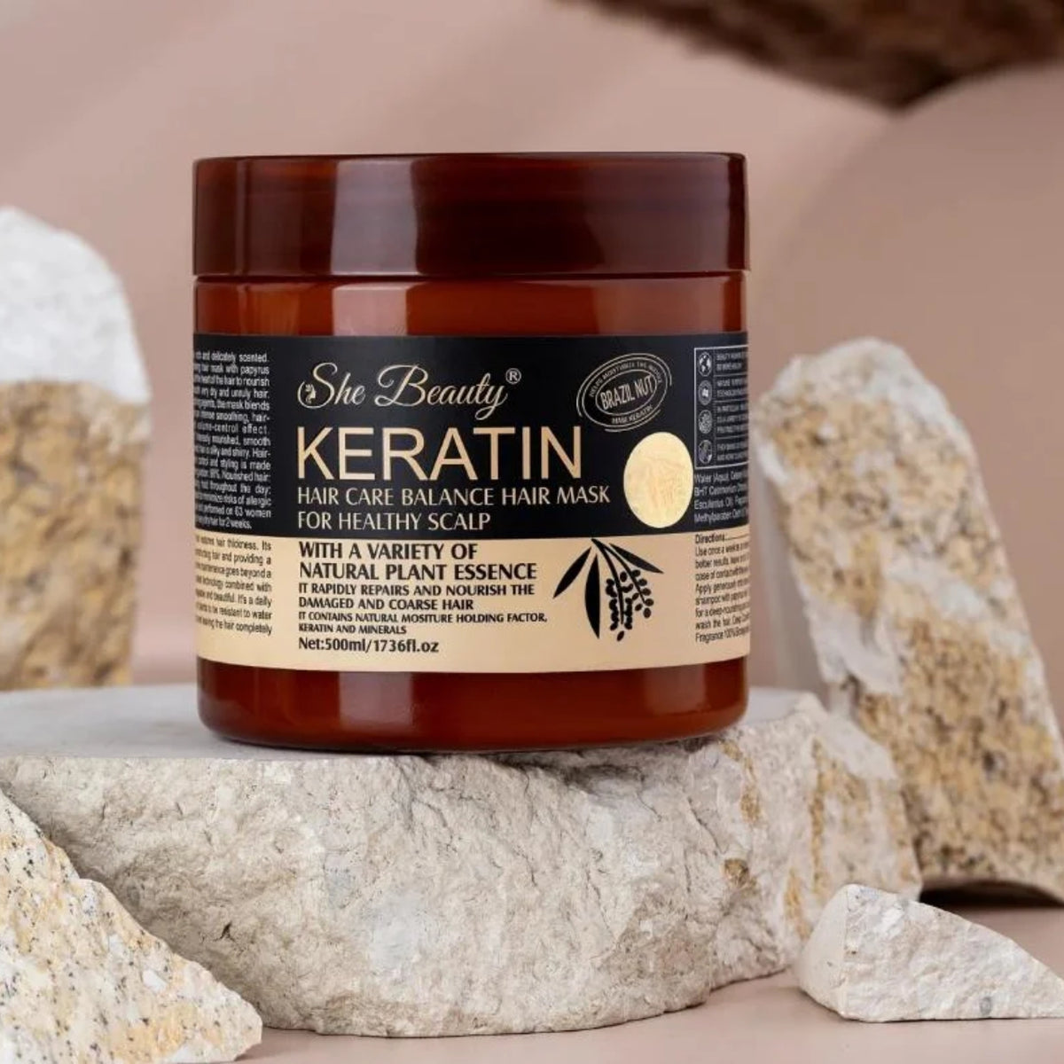 Brazil Nut Keratin Hair Mask 500ml | Nourishing, Strengthening & Smoothing Hair Treatment