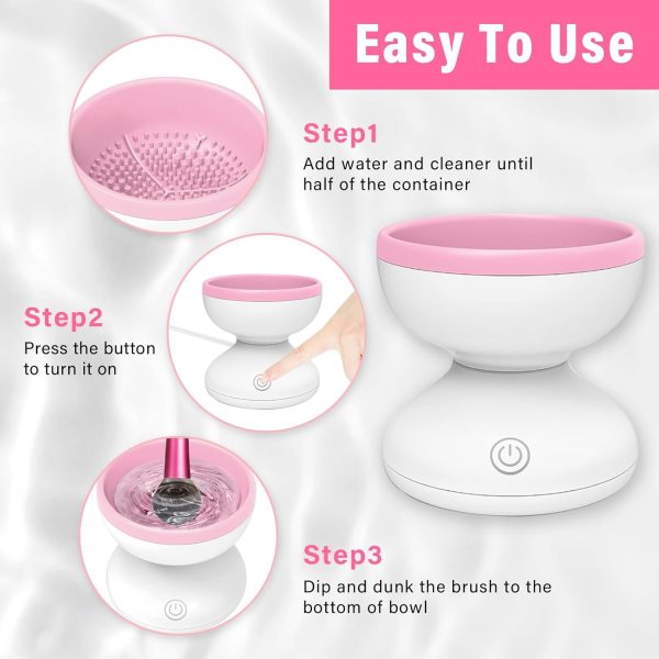 Electric Makeup Brush Cleaner Machine | Automatic USB Rechargeable Brush Washer | Gentle Silicone Cleaning