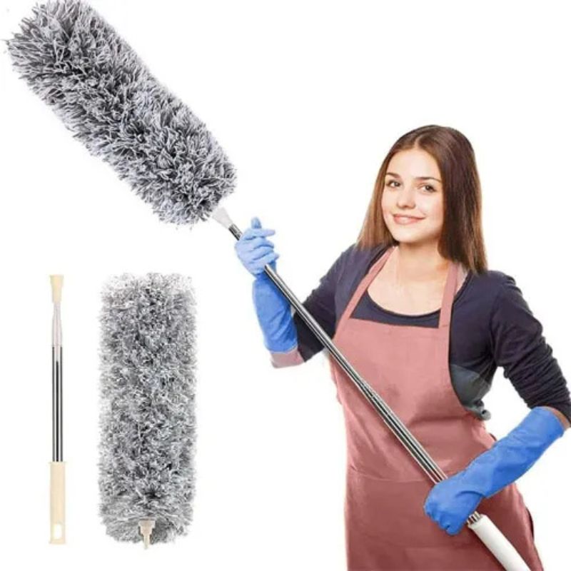 Extendable Microfiber Duster with Telescopic Handle | Long Reach, Bendable Head & Washable Cleaner