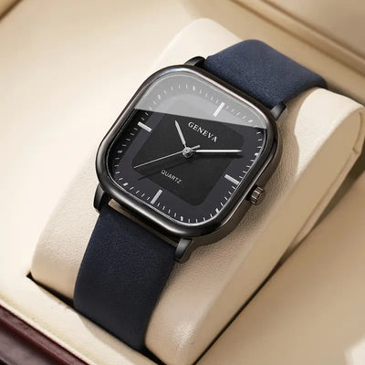 Men's Trendy Square Minimalist Quartz Watch