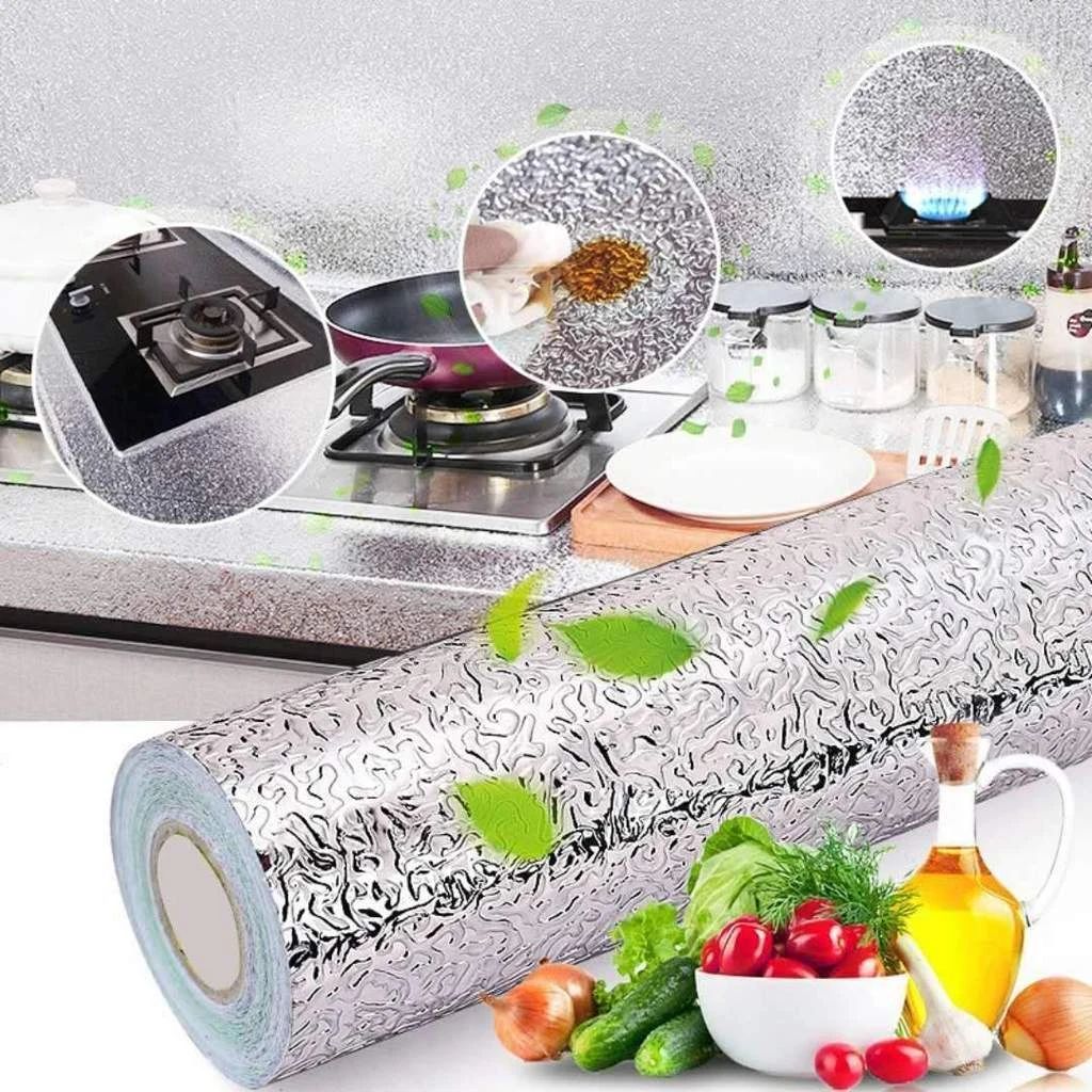 Silver Foil | Marble Sheet Sticker 60x200cm | Waterproof Self-Adhesive PVC Wallpaper for Furniture Walls
