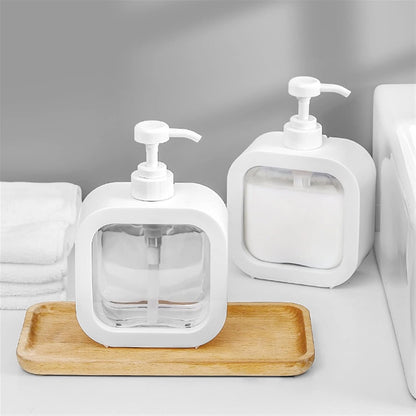Portable Refillable Soap Dispenser Bottle | 300ml 500ml Clear Pump Bottle for Kitchen Bathroom Shower Lotion Shampoo