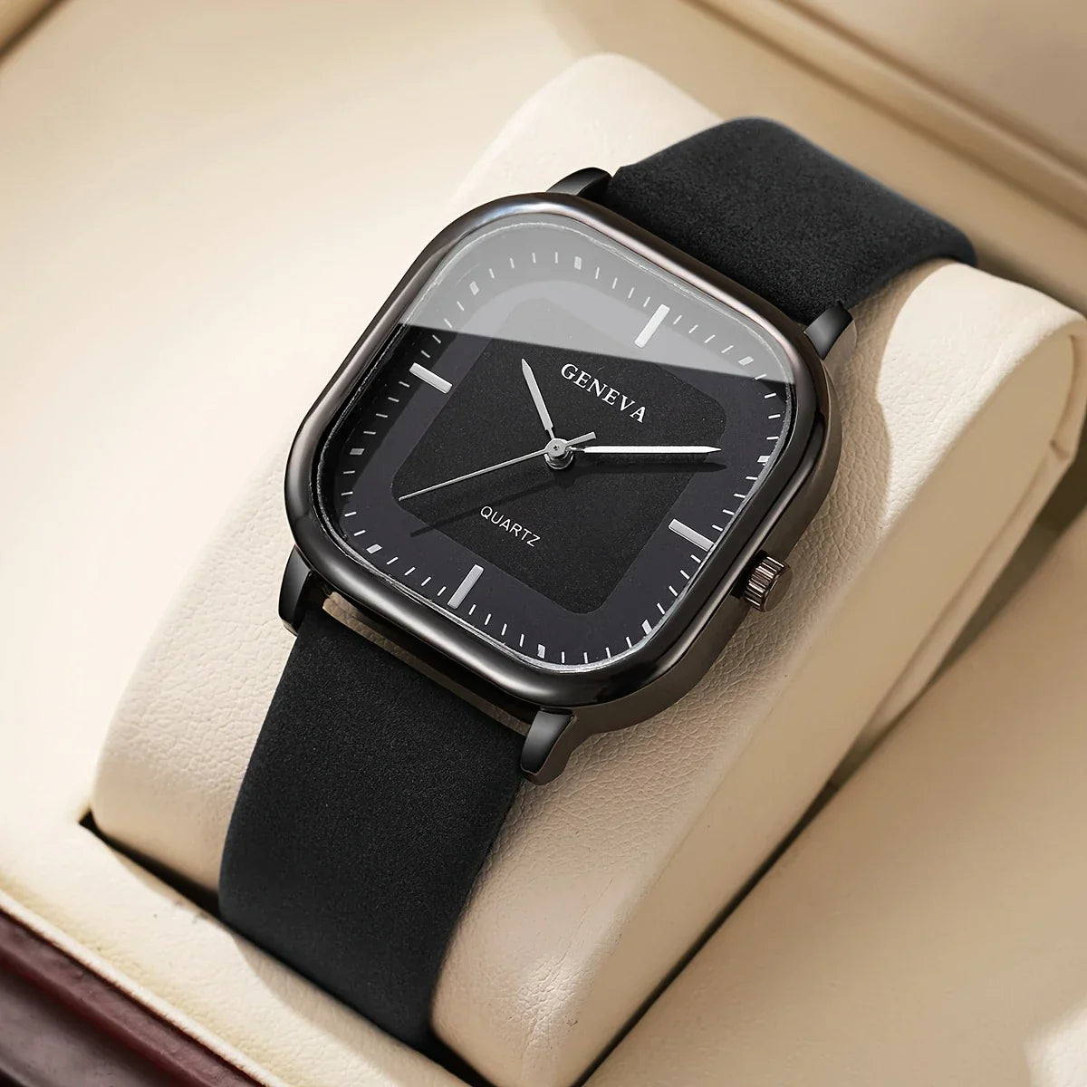Men's Trendy Square Minimalist Quartz Watch