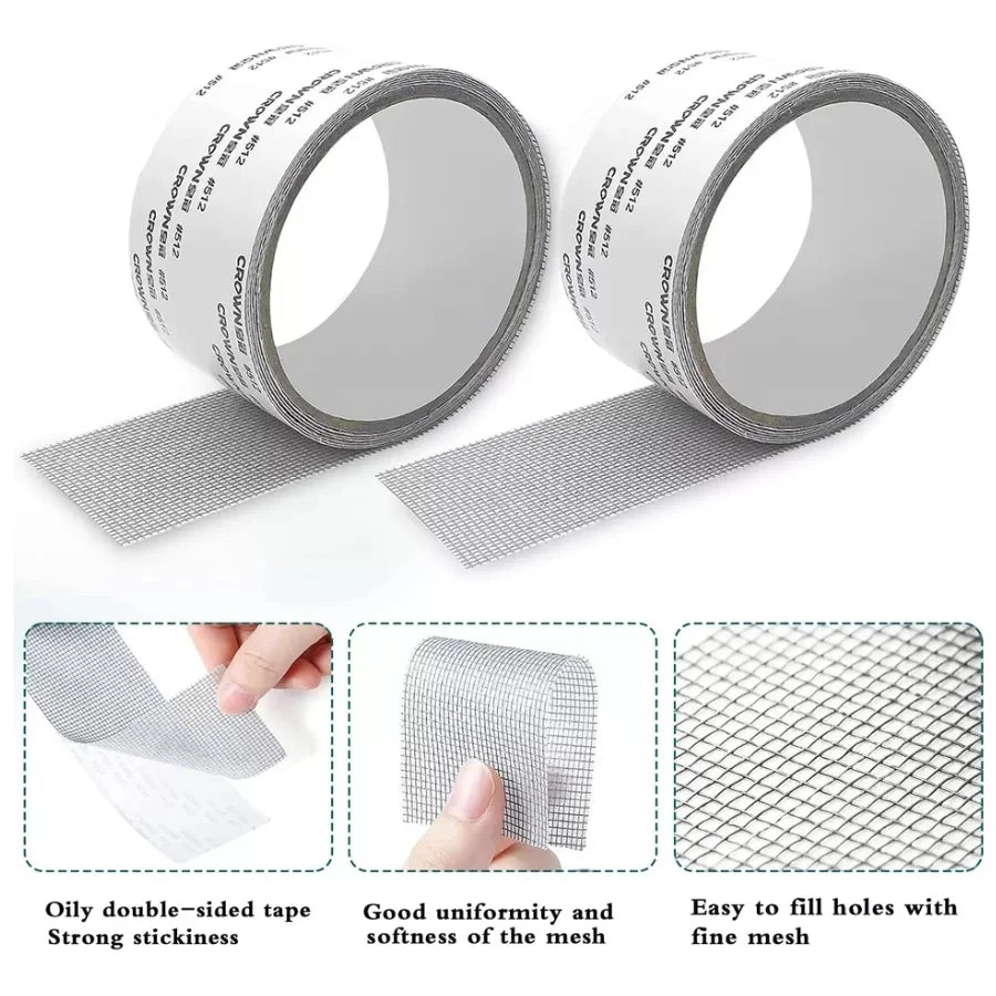 Mesh Roll Tape | Self-Adhesive Window Screen Repair Patch | 3M Anti-Insect Fiberglass