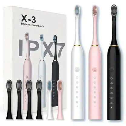 X3 Sonic Electric Toothbrush Rechargeable | USB Fast Charging Toothbrush with 5 Modes Deep Cleaning Whitening & Gum Care