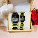 Square Shape Stianless Steel Couple Watch