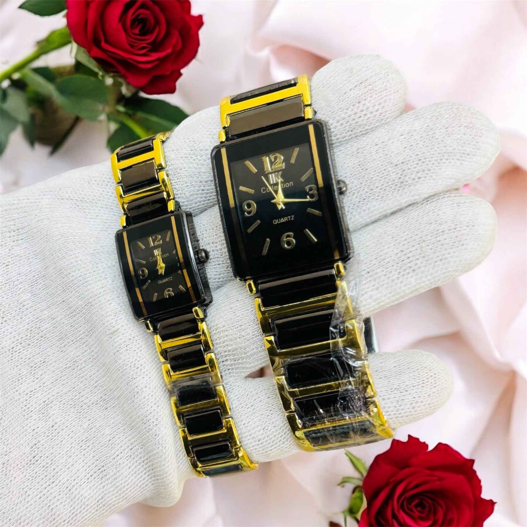 Square Shape Stianless Steel Couple Watch