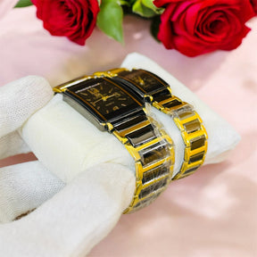 Square Shape Stianless Steel Couple Watch