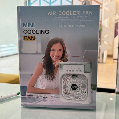 10-Inch Large Portable Air Conditioner Fan | USB Electric Fan with LED Night Light, Mist & Humidifier Function | Random Color