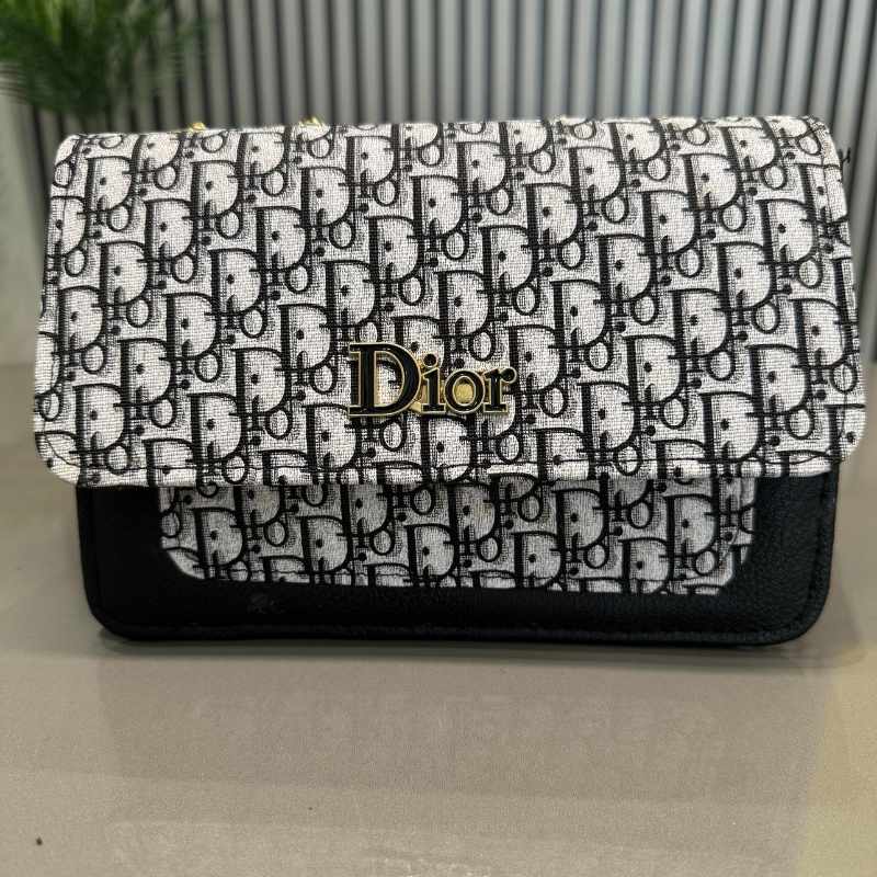 Black | Dior Oblique Canvas & Leather Flap Clutch | Luxury Designer Handbag for Women