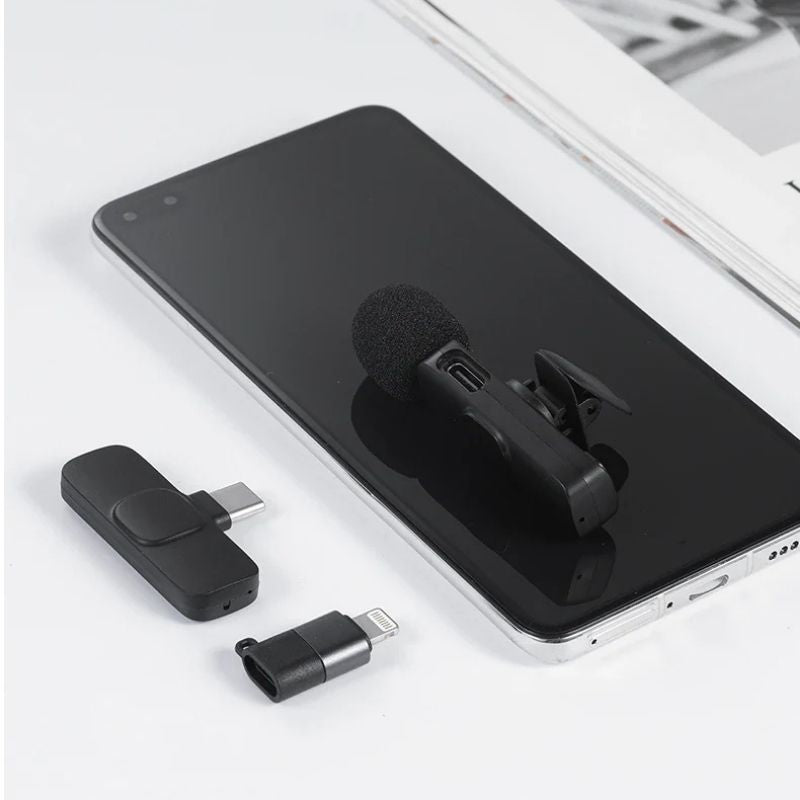 K9 Wireless Lavalier Microphone | Plug & Play Type-C & iOS Mic with Noise Reduction