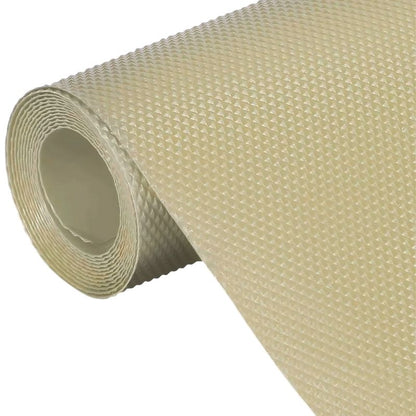 Anti-Slip Fridge & Shelf Mat | Waterproof Washable Liner for Kitchen Drawers Cabinets | Beige