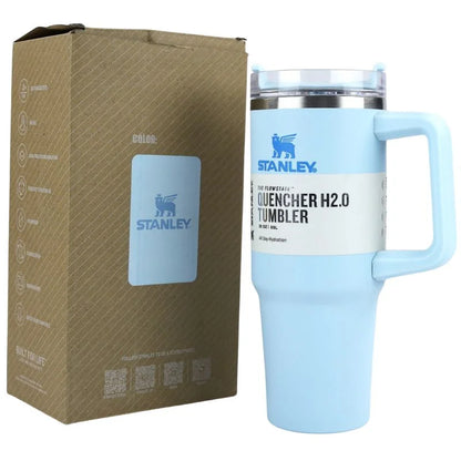 Light Blue Stanley 40 Oz Stainless Steel Tumbler | Leak-Proof Vacuum Insulated Travel Mug | Hot & Cold
