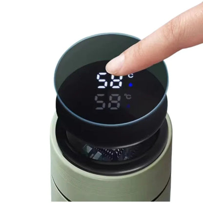 LED Temperature Display Water Bottle Stars Design  | Smart Stainless Steel Vacuum 500ml Flask | Random Color