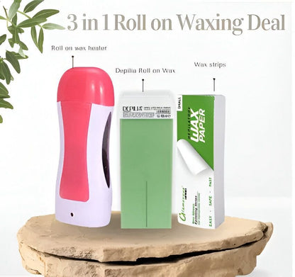 3-in-1 Wax Heater Machine for Hair Removal | Cartridge Wax Warmer + Wax Cartridge + Wax Strips