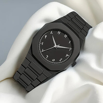 PINTIME Men's Black Silicone Sport Quartz Watch
